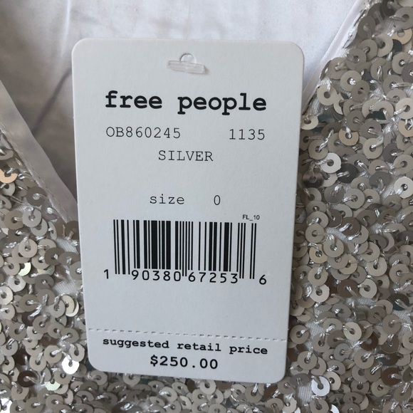 NWT Free People Party Girl Silver Sequin Dress 0 $250 - Picture 6 of 7